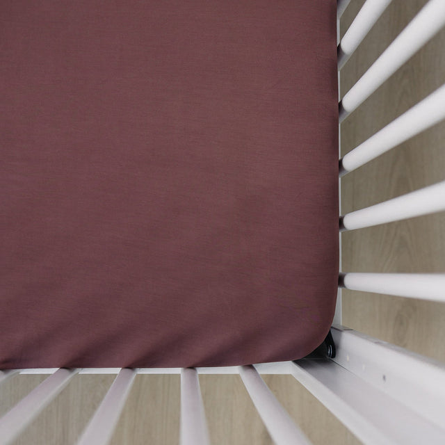 Plum Bamboo Stretch Crib Sheet - HoneyBug 