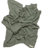 Mint Pointelle Knit Blanket