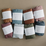 Dusty Blue Bamboo Stretch Crib Sheet - HoneyBug 