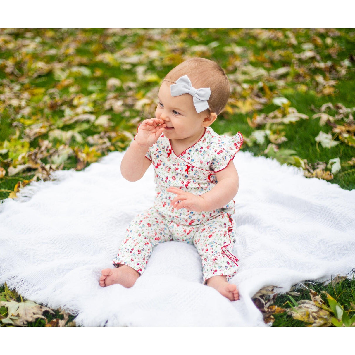 Madison Poppy Floral Romper - HoneyBug 