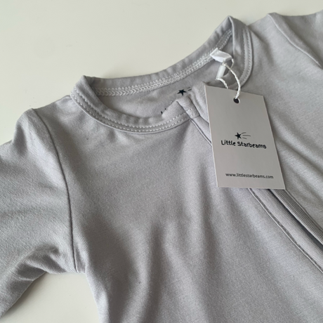 Silver Zippered Footie