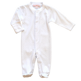 Light Blue Polka Dot Footie