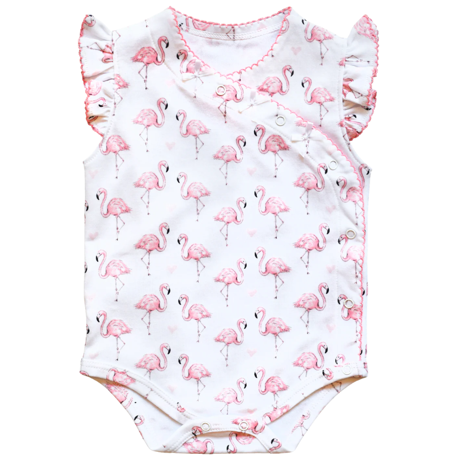 Pink Flamingo Onesie with Bows