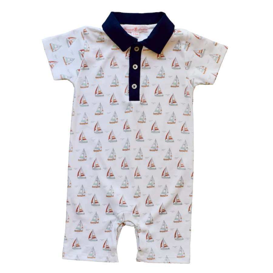 Sailboat Romper with Collar