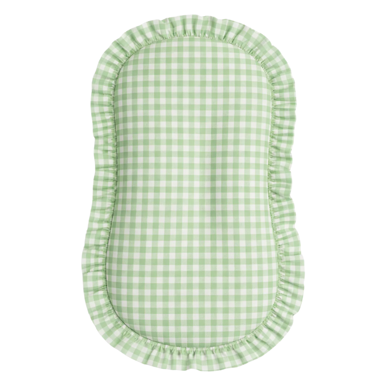 Green Gingham Ruffle Baby Lounger Cover