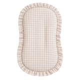 Beige Gingham Ruffle Baby Lounger Cover