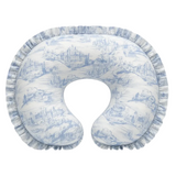 Blue Toile Ruffle Nursing Pillow Cover