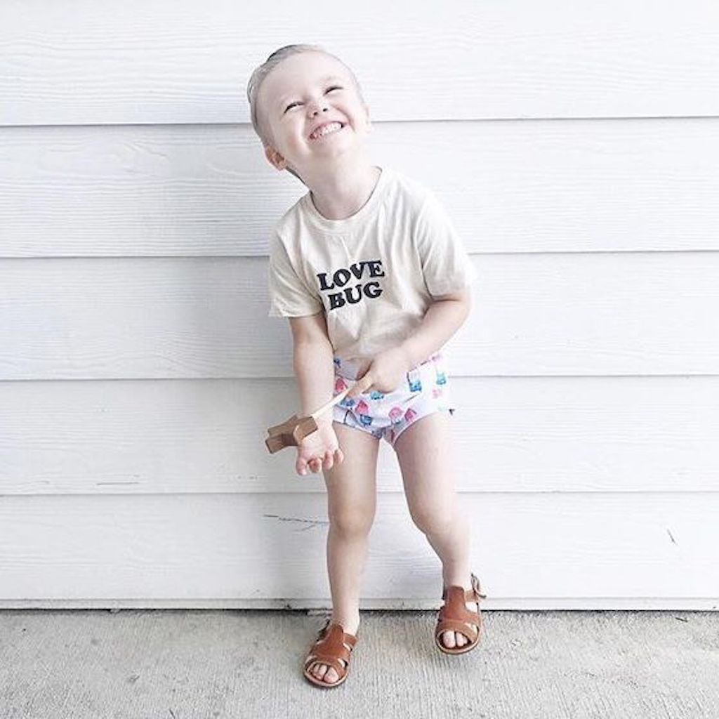 Love Bug Organic Kids Graphic T-Shirt Short Sleeve - HoneyBug 