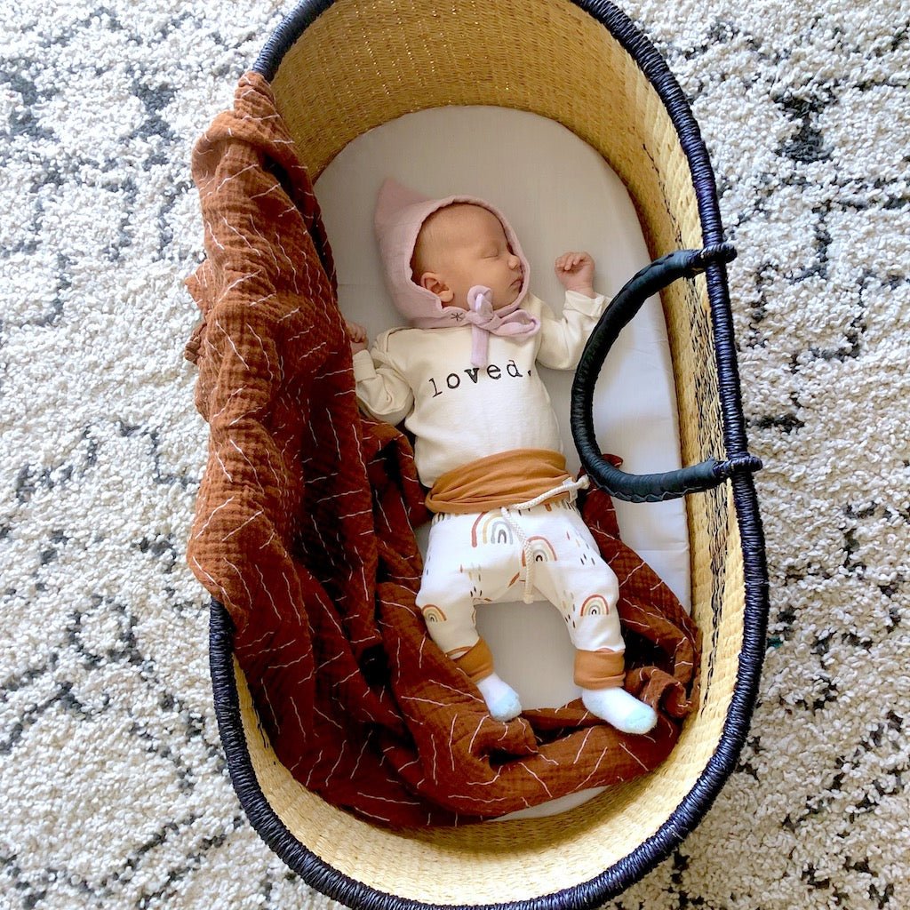 Loved. Organic Cotton Baby Bodysuit Long Sleeve - HoneyBug 