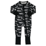 Bamboo Zip Romper | Race Cars