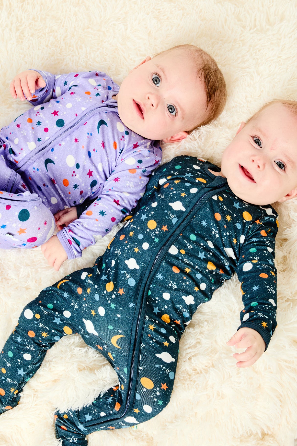 Soft & Stretchy Zipper Footie - Luna Midnight - HoneyBug 
