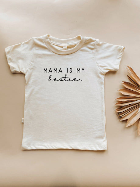 Mama Is My Bestie Organic Cotton Kids Graphic T-shirt - HoneyBug 