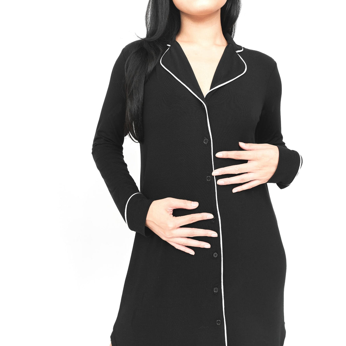 The Black CloudLuxe Nightshirt - HoneyBug 