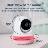 Babysense Max View: Video Baby Monitor with 1 or 2 Cameras, Non Wifi, Split Screen, Night Light & Sound Machine - HoneyBug 