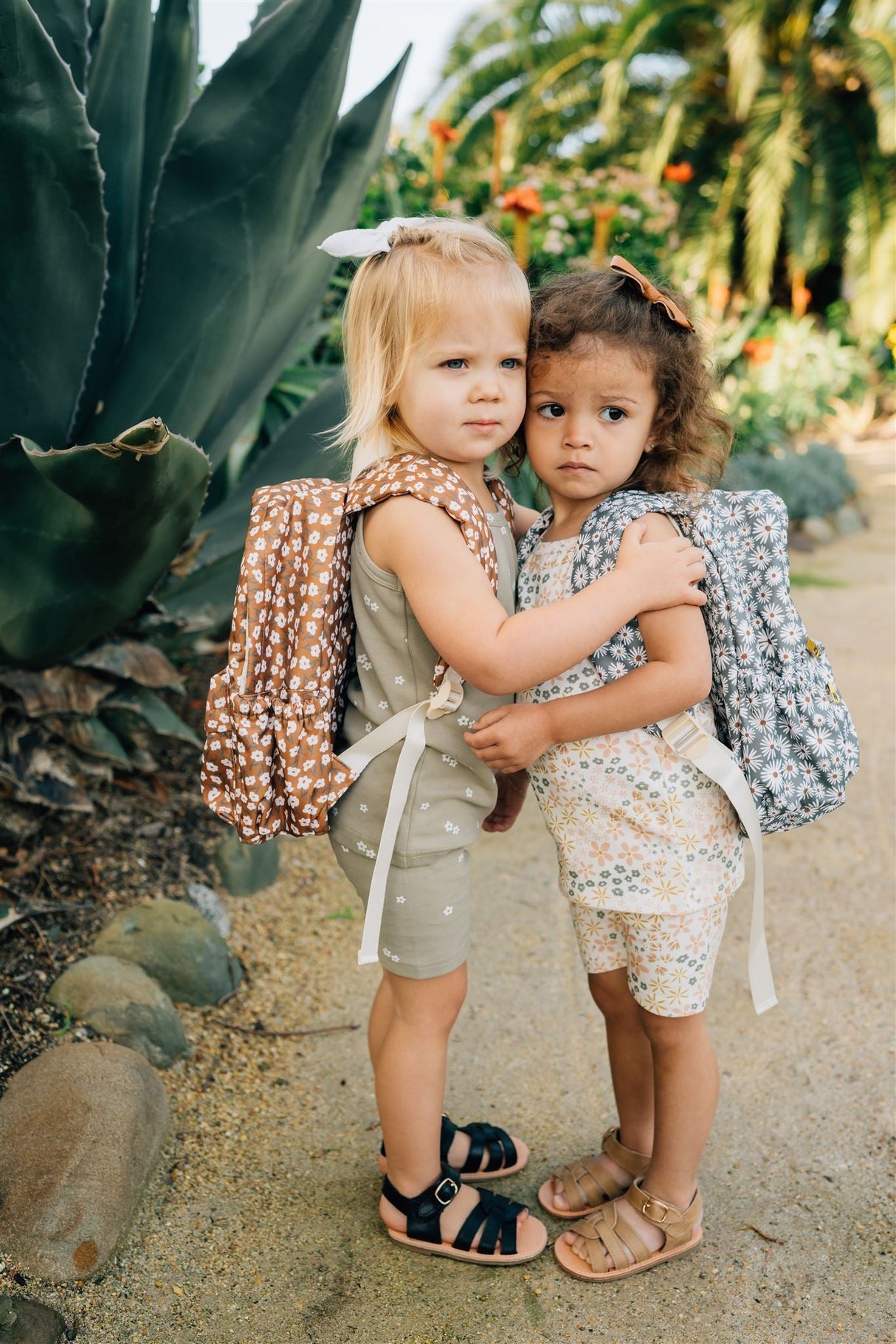Mustard Floral Mini Backpack - HoneyBug 