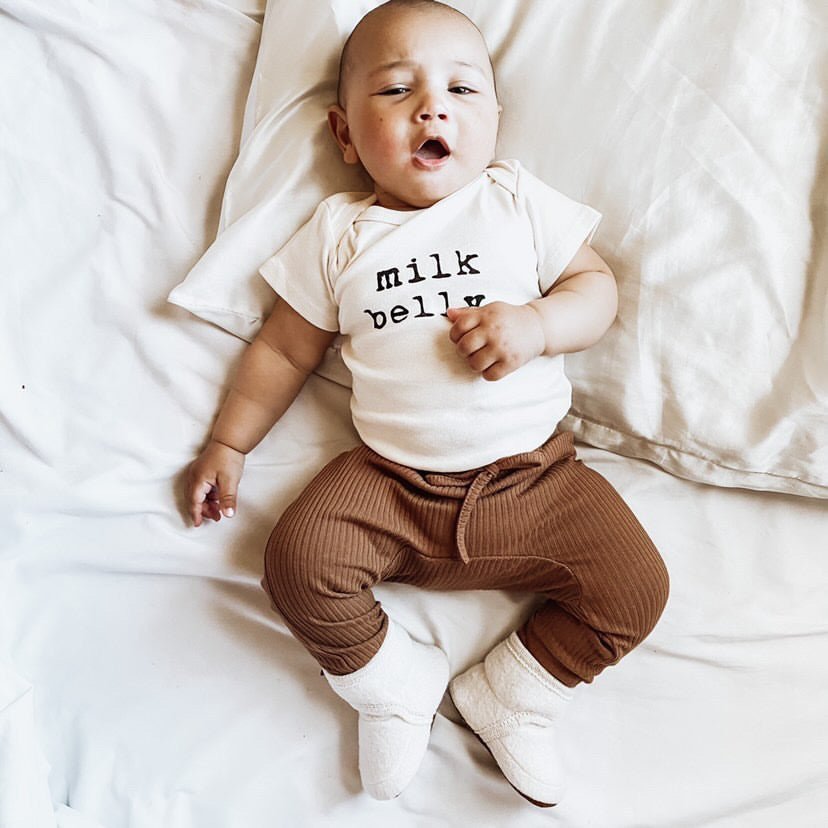 Milk Belly Organic Cotton Baby Bodysuit Short Sleeve - HoneyBug 