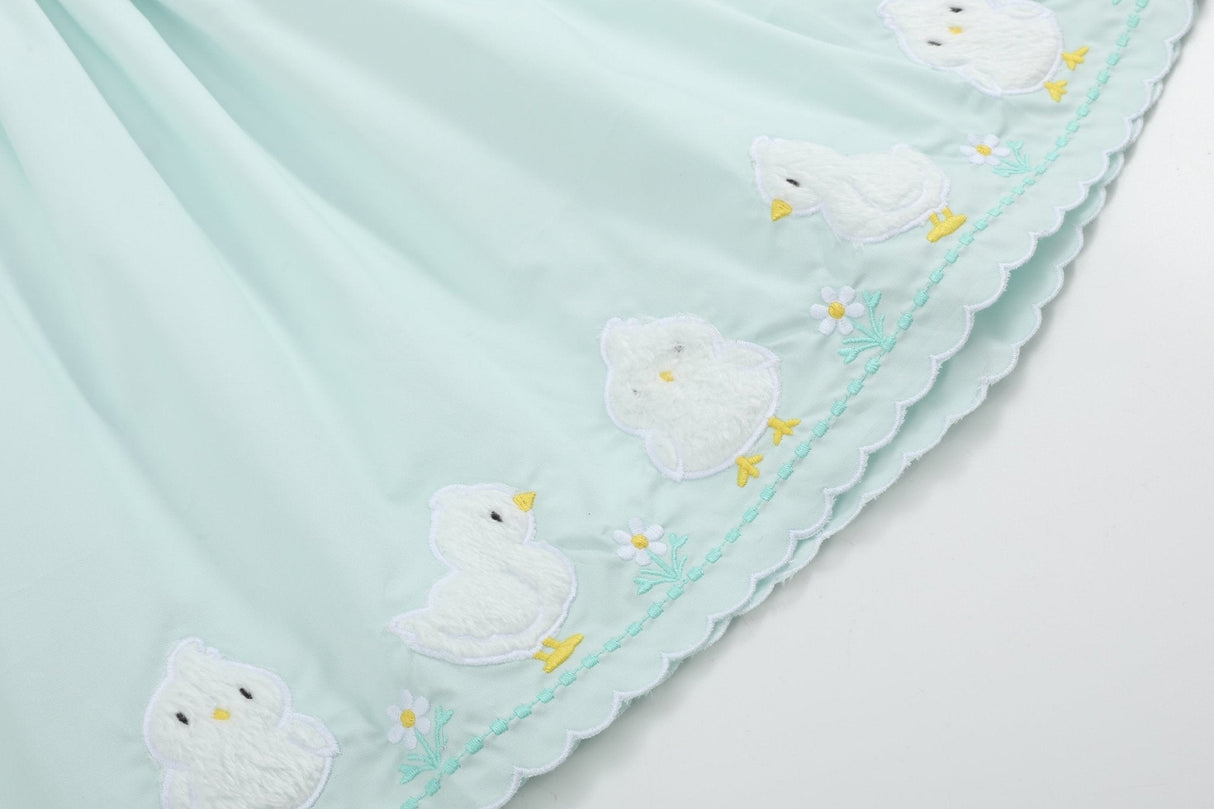 Misty Blue Fuzzy Chickies Dress