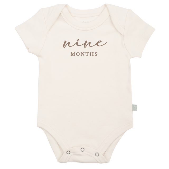 graphic bodysuit | nine months milestone taupe - HoneyBug 