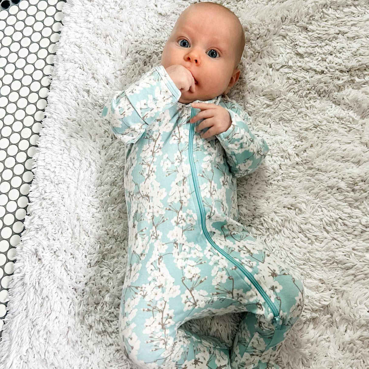 Organic Footie - Cherry Blossoms