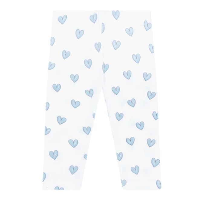 Blue Heart Print Pima Leggings
