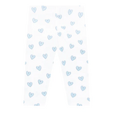 Blue Heart Print Pima Leggings