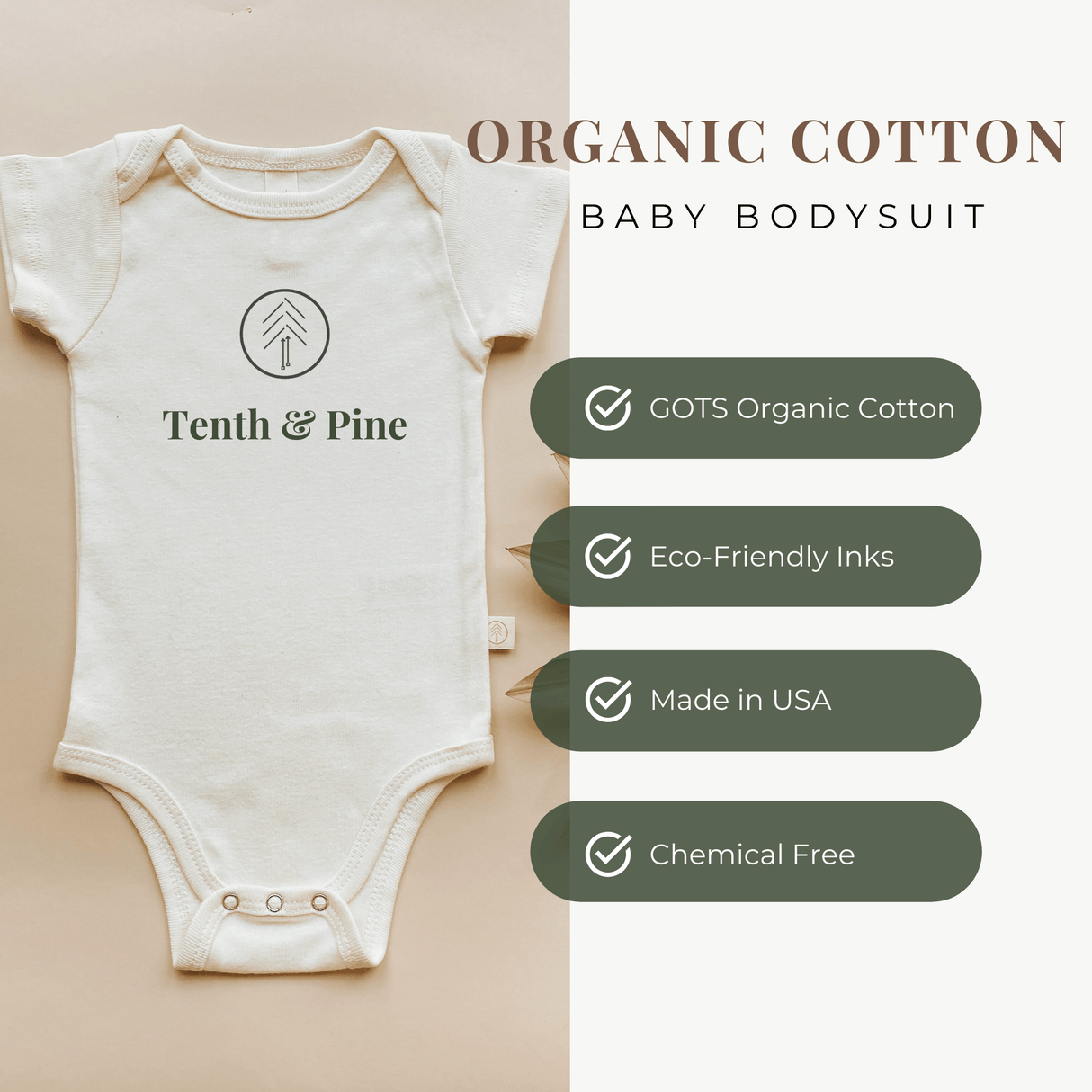 Big Brother Clay Organic Cotton Short Sleeve Baby Bodysuit