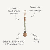 Silicone Pacifier Clip | Eva - White - HoneyBug 