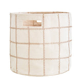 Handmade Canvas Storage Basket Lace - Pecan
