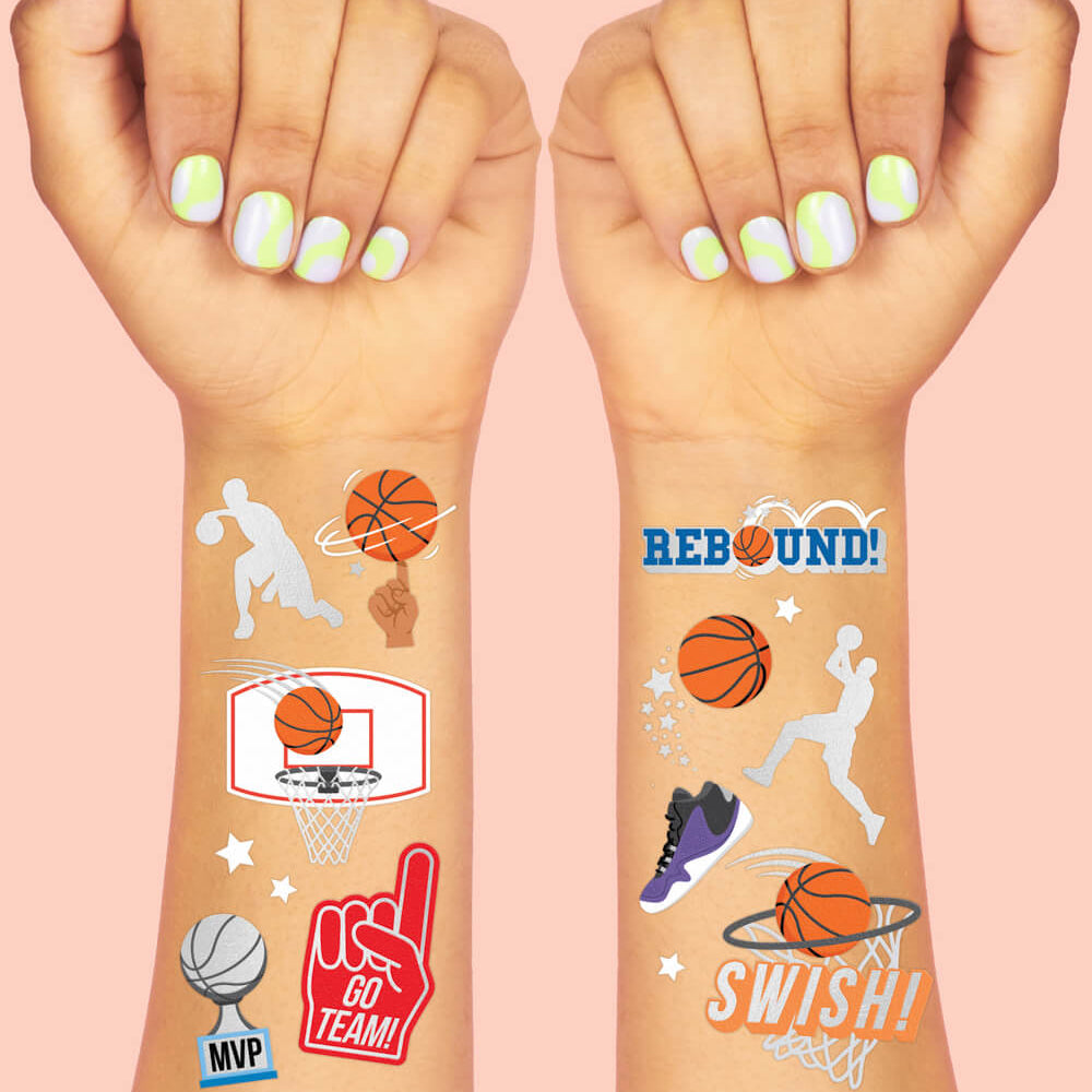 Basketball Tats - 58 Foil Temporary Tattoos