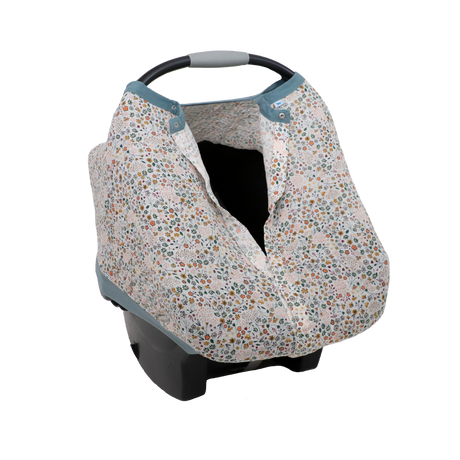 Cotton Muslin Car Seat Canopy - Pressed Petals - HoneyBug 