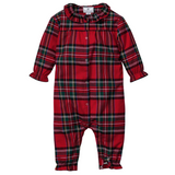 Baby's Brushed Twill Madeline Romper in Imperial Tartan - HoneyBug 