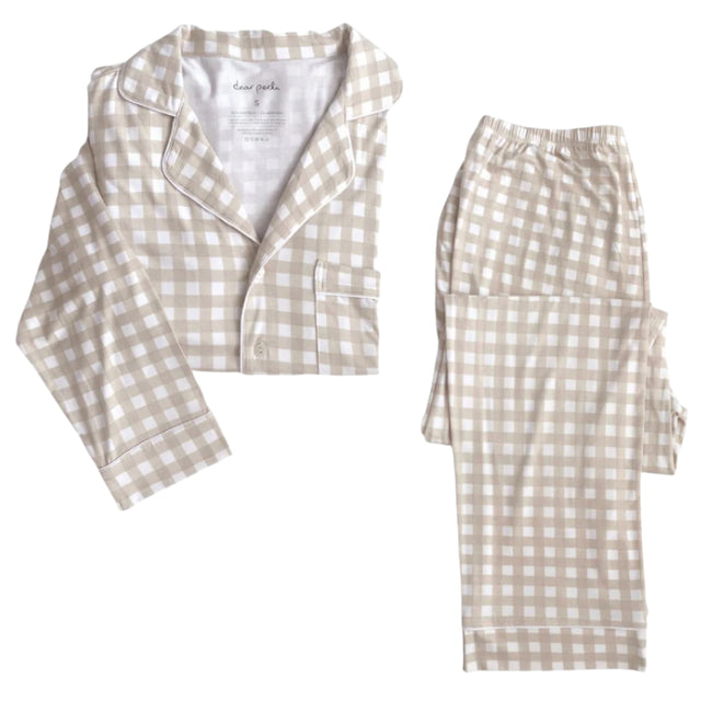 Women's Long Sleeve Pajama Set - Gingham - HoneyBug 