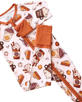 Bamboo Zip Romper | Pumpkin Spice - HoneyBug 