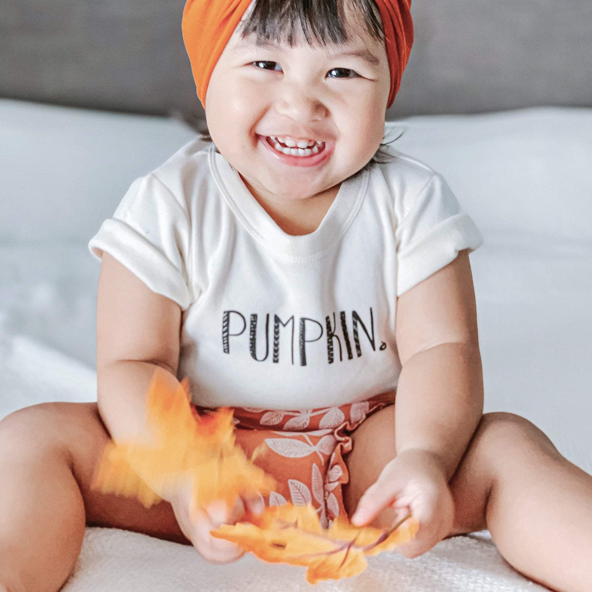 graphic bodysuit | pumpkin - HoneyBug 