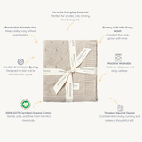 Organic Cotton Pointelle Baby Knit Blanket - Beige