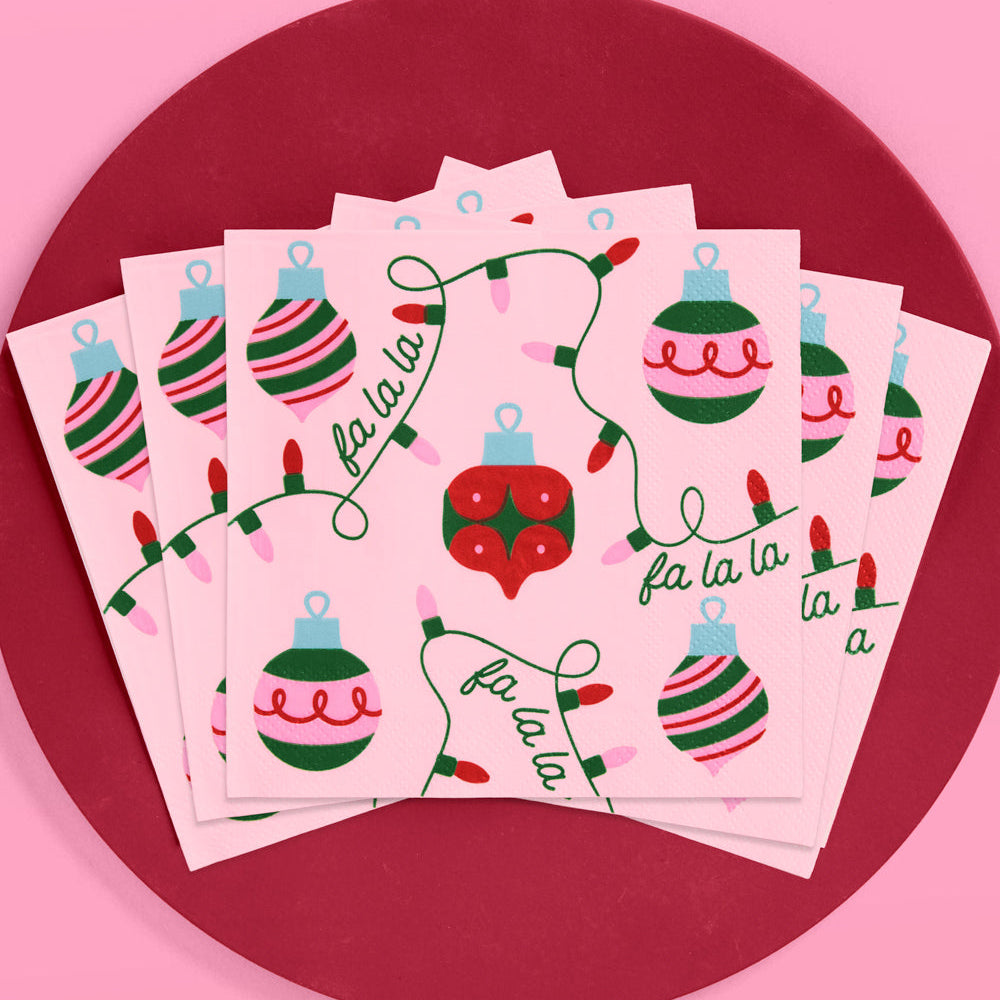 Deck the Halls Napkins - 25 Square Napkins