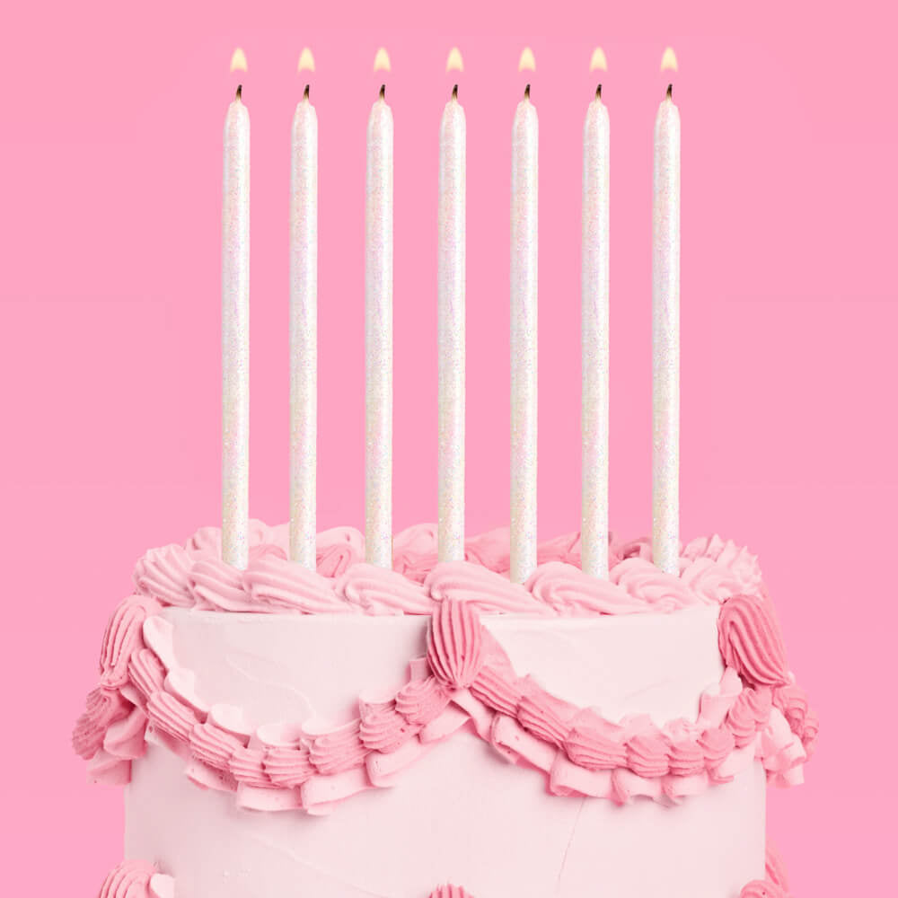 Iridescent Glitter Candles - 10 glitter candles