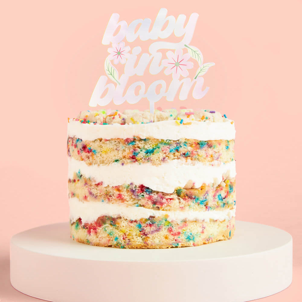 Baby in Bloom Topper - Iridescent Cake Topper