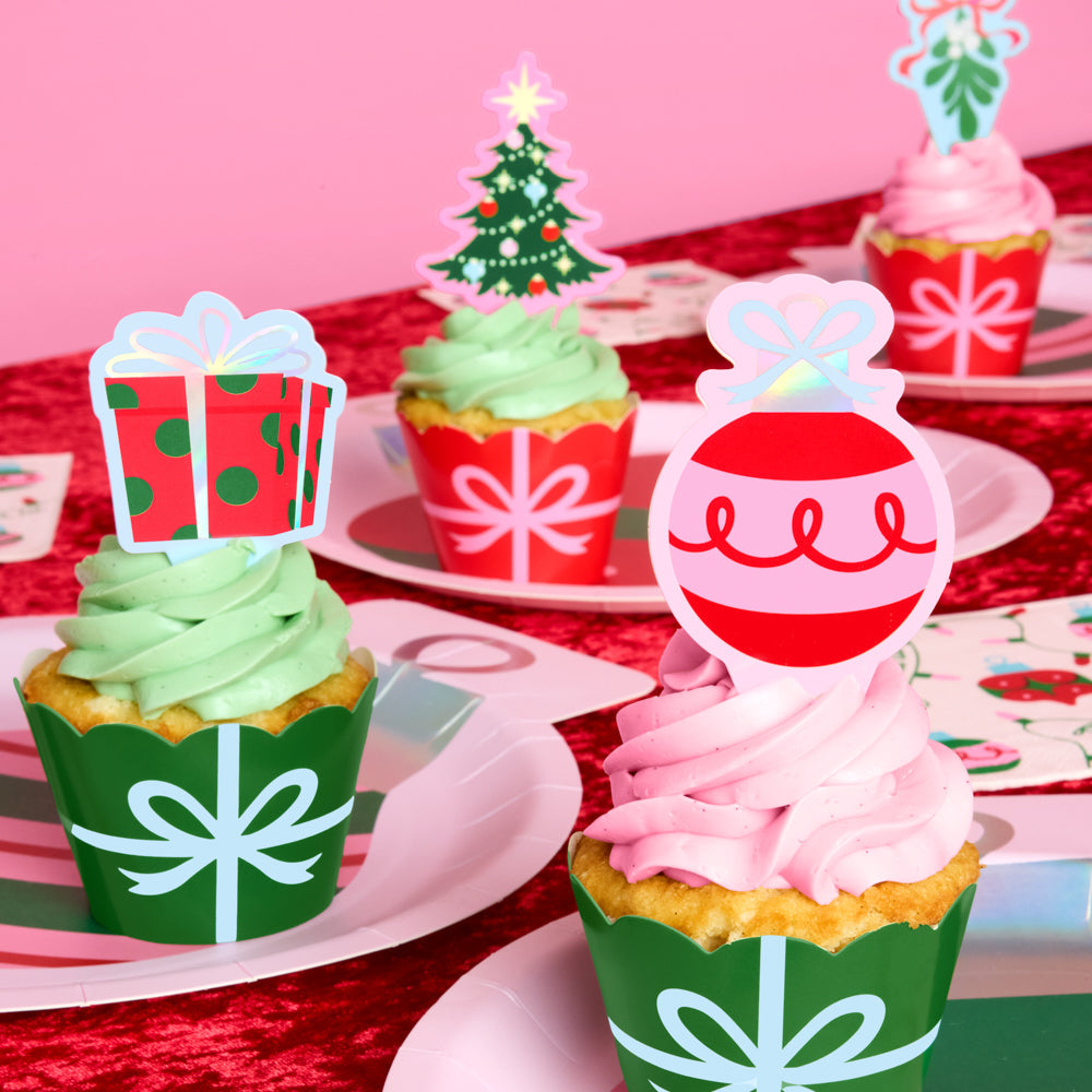 Deck the Cupcakes Set - 24 Sets of Liners + Toppers
