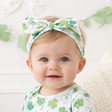 Shamrock Baby Headband – Adjustable Bamboo Bow