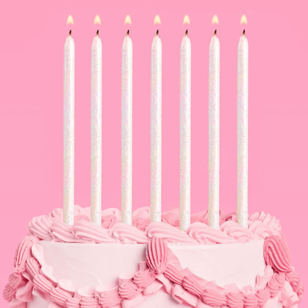 Iridescent Glitter Candles - 10 glitter candles