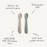 Silicone Feeding Spoons 2-Pack - Ivory - HoneyBug 