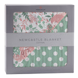 Desert Rose & Jade Polka Dot Cotton Muslin Blanket