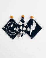 Smiley Plush Lovey | Black - HoneyBug 