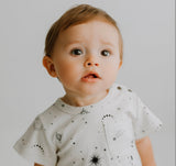 short sleeve romper | celestial - HoneyBug 