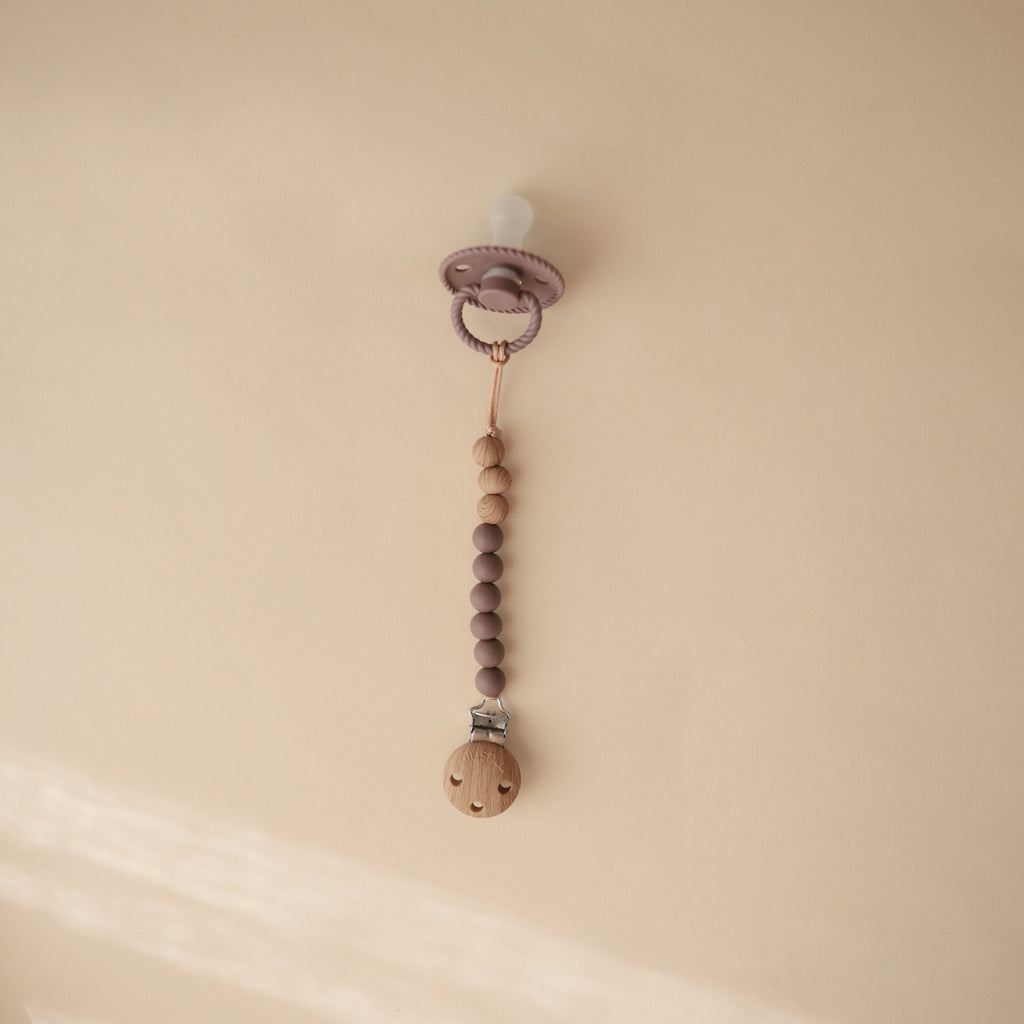 Silicone Pacifier Clip | Eva - Ash - HoneyBug 