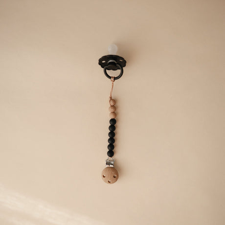 Silicone Pacifier Clip | Eva - Black - HoneyBug 