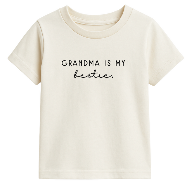 Grandma is My Bestie Organic Cotton Kids Graphic Tee - HoneyBug 