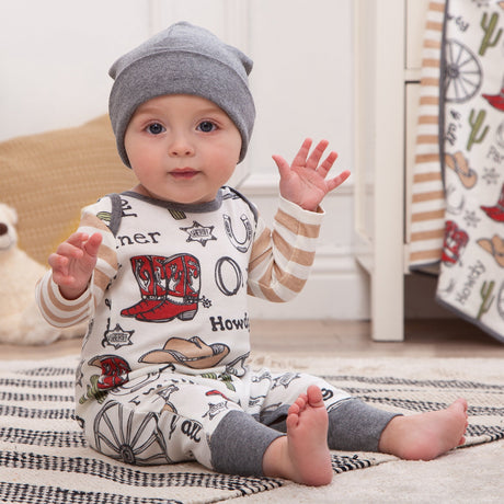 Howdy Partner Cowboy Western Romper - HoneyBug 
