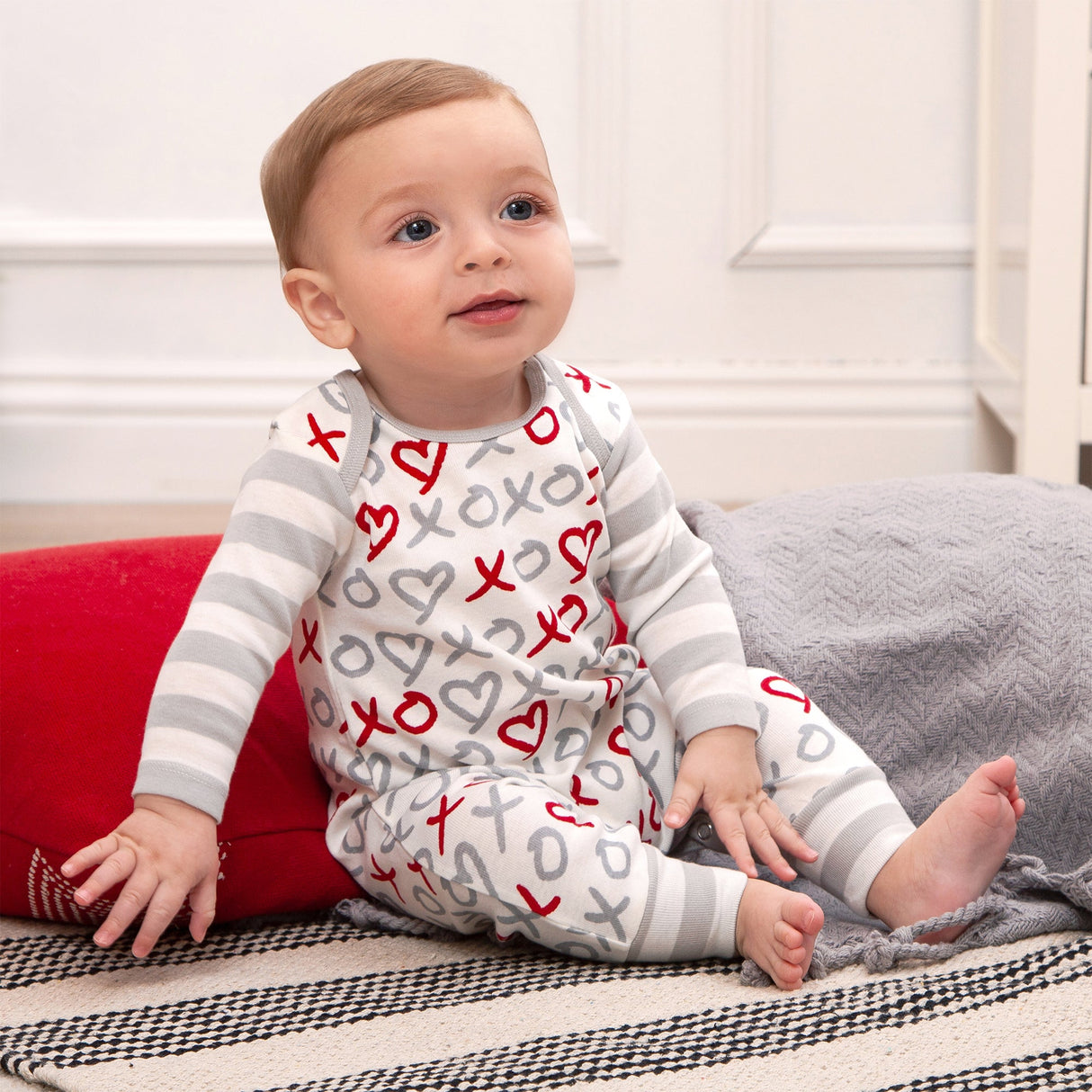 X's & O's Baby Valentine Romper